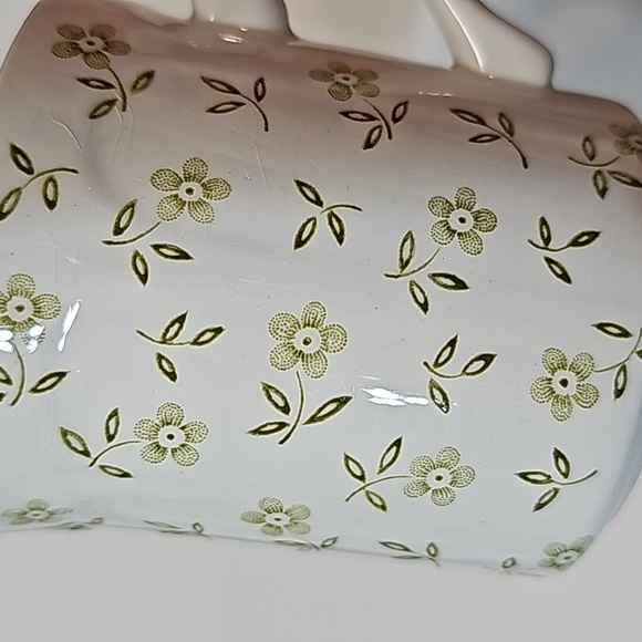 S/6 Vintage J & G Meakin England Floral Forget Me Not Green Teacups, As-is - Picture 6 of 16